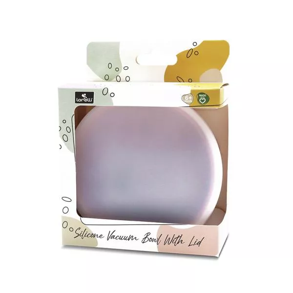 Bol de hranire cu capac, din silicon natural, cu ventuza, 6 luni+, Pink 3