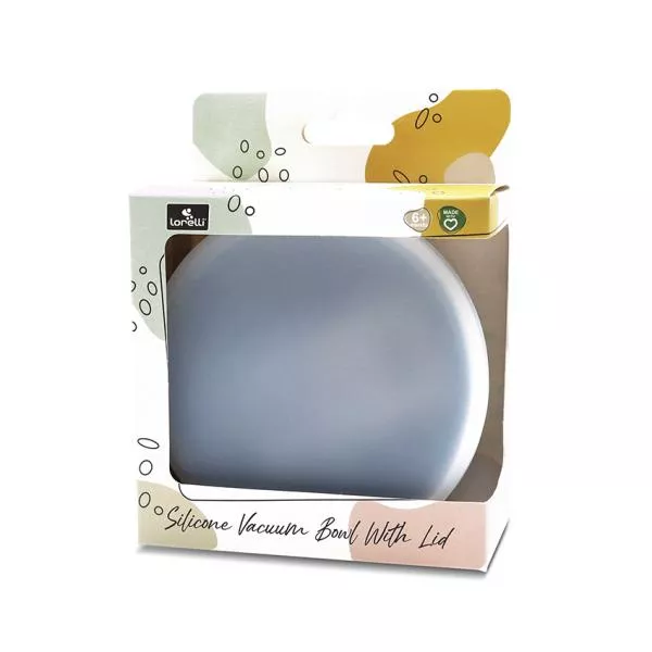 Bol de hranire cu capac, din silicon natural, cu ventuza, 6 luni+, Grey 3