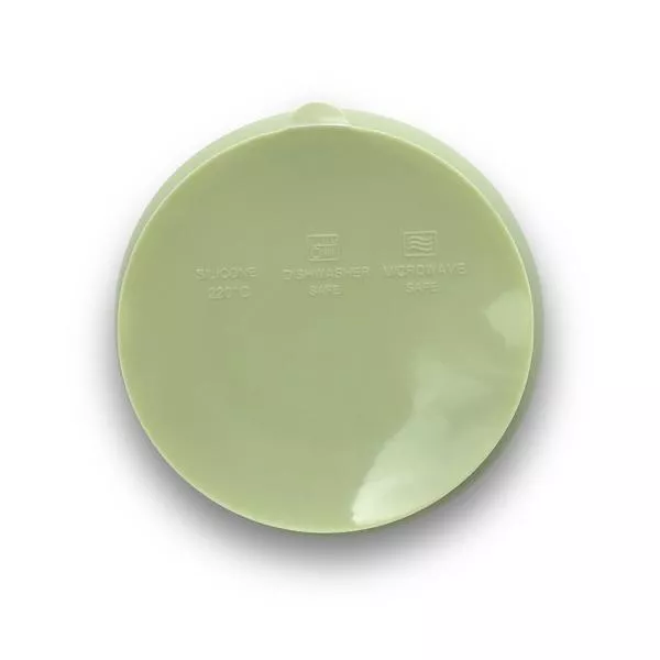 Bol de hranire din silicon natural, cu ventuza, 6 luni+, Fresh Green 3