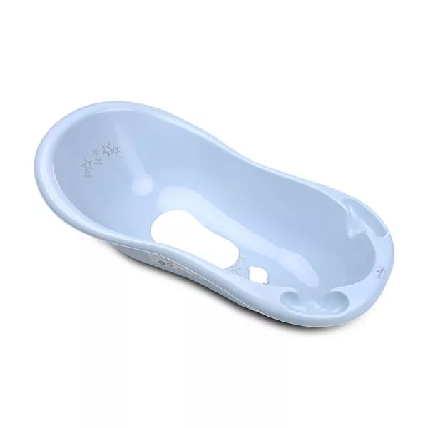 Cadita bebe, 100 x 51 x 31 cm, cu dop de scurgere si baza antialunecare, Little Stars Blue 1
