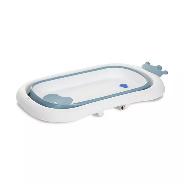 Cadita pliabila pentru bebelusi, 83 cm, cu dop de scurgere, Royal, Nordic Blue 2