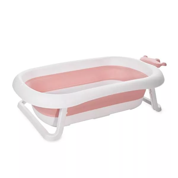Cadita pliabila pentru bebelusi, 83 cm, cu dop de scurgere, Royal, Pink 1