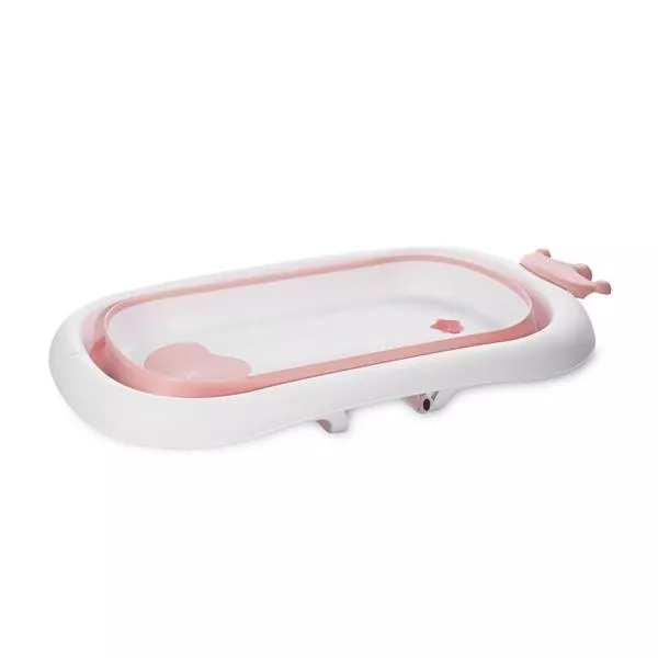 Cadita pliabila pentru bebelusi, 83 cm, cu dop de scurgere, Royal, Pink 2