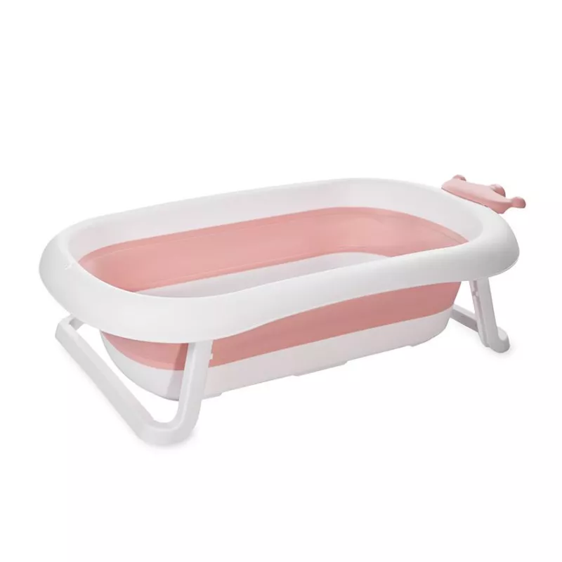 Cadita pliabila pentru bebelusi, 83 cm, cu dop de scurgere, Royal, Pink 1