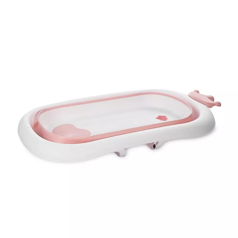 Cadita pliabila pentru bebelusi, 83 cm, cu dop de scurgere, Royal, Pink 2
