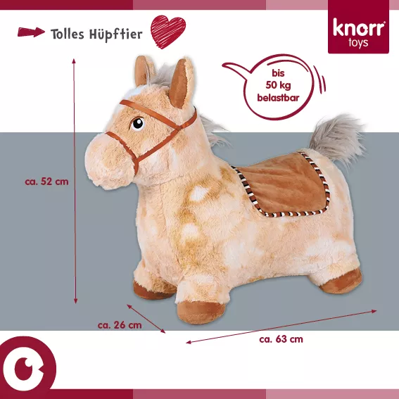 Calut gonflabil din plus pentru sarit, Knorr Toys, include pompa de aer, husa moale detasabila din material textil, 63x26x52 cm, pana la 50 kg, 12 Luni+, Beige 7