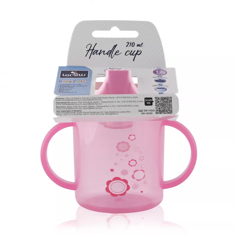 Cana cu manere si cioc, 12 luni+, 210 ml, Pink 2