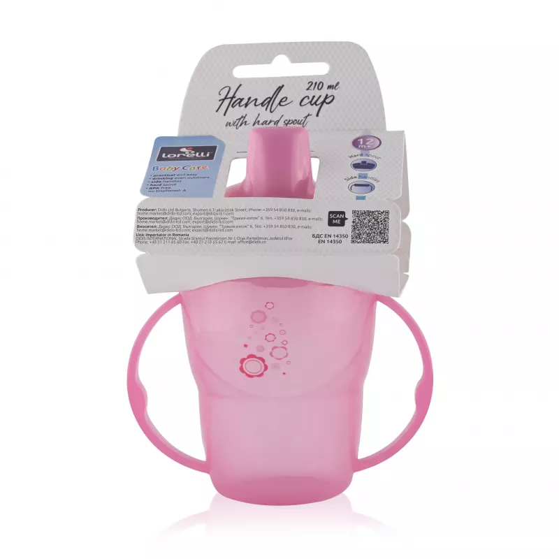 Cana cu manere si cioc, 12 luni+, 210 ml, Pink 2
