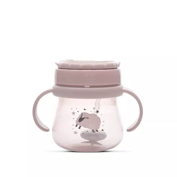 Cana cu toarte, sistem de baut din orice pozitie, cu pai flexibil, 12 luni+, 250 ml, My Friend, Mellow Rose 1