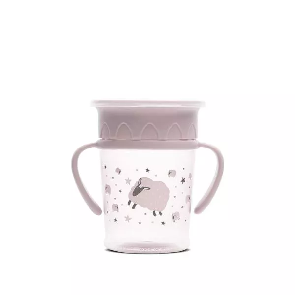 Cana de antrenament cu manere, All Around Cup, 360 grade, anti-varsare, 275 ml, Mellow Rose 1