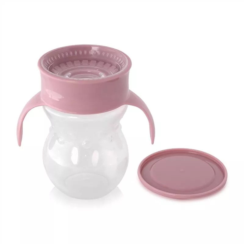 Cana de tranzitie anti-varsare, sistem de baut din orice pozitie 360 grade,12 luni+, Pink 2