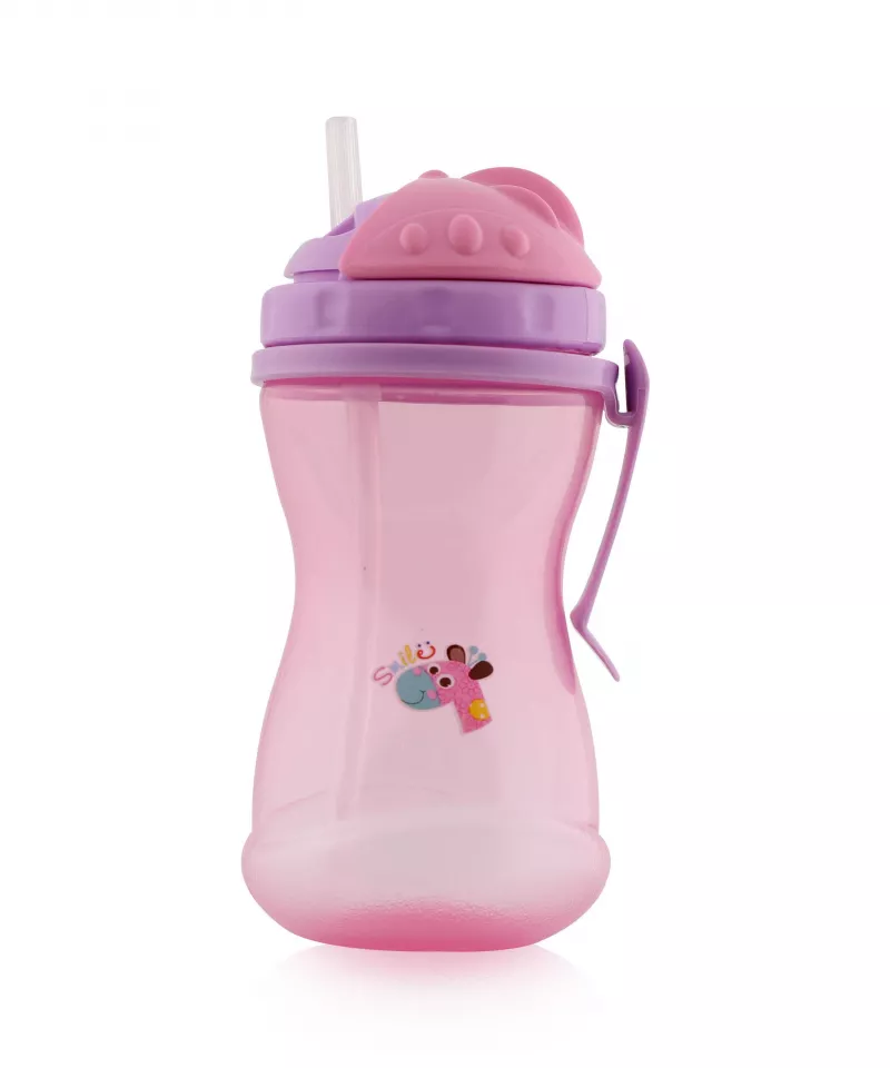 Cana sport anticurgere cu toarte si pai, 12 luni+, 400 ml, multicolor 3