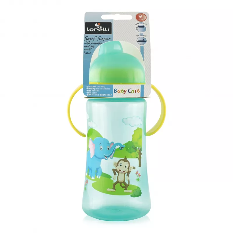 Cana sport cu manere, 9 luni+, 330 ml, Green 2