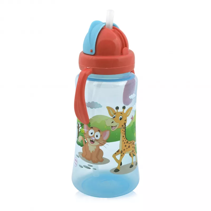 Cana sport cu manere si pai moale, 12 luni+, 330 ml, Blue 3