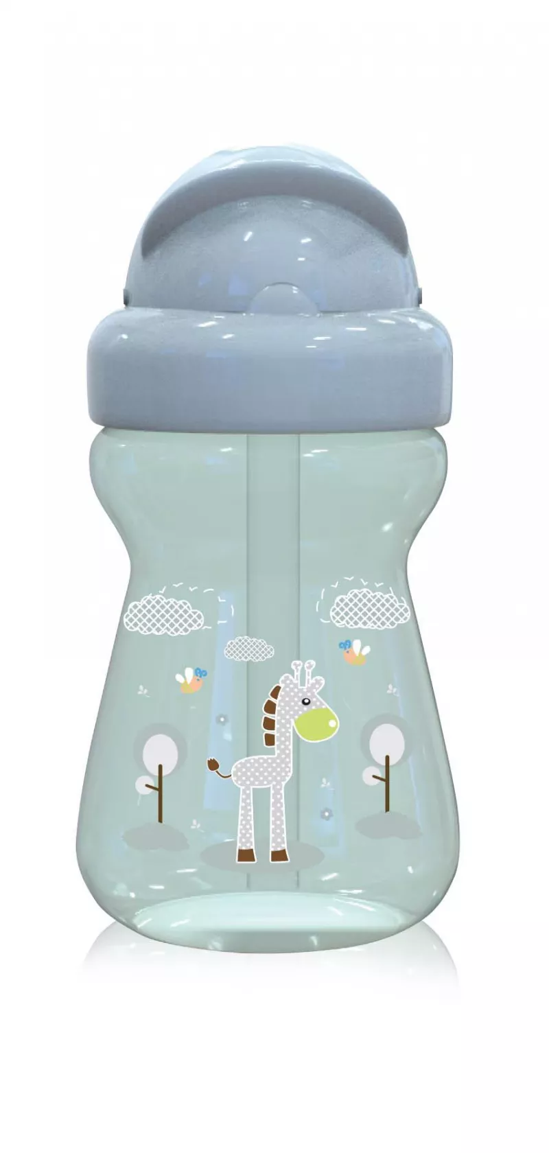 Biberon sport cu pai 325 ml Animalute, Green 1