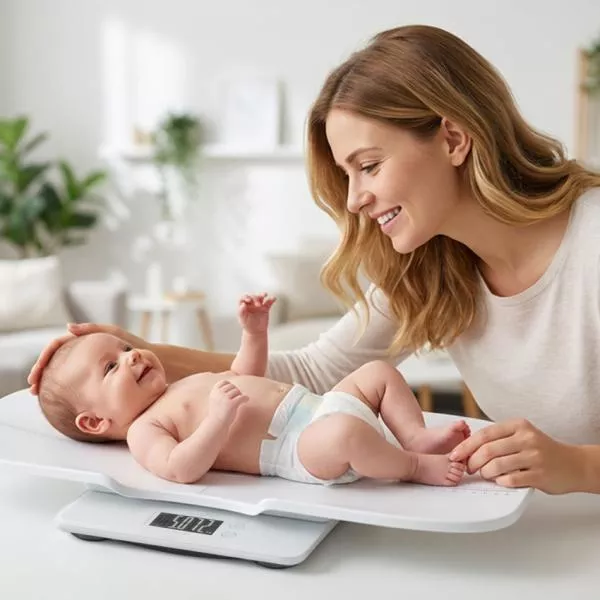 Cantar digital 2 in 1, Measure & Care, pentru bebelusi si adulti, cu scala pentru masurarea inaltimii bebelusului, tavita detasabila, functii automate Tare/Hold, max. 180 kg 6