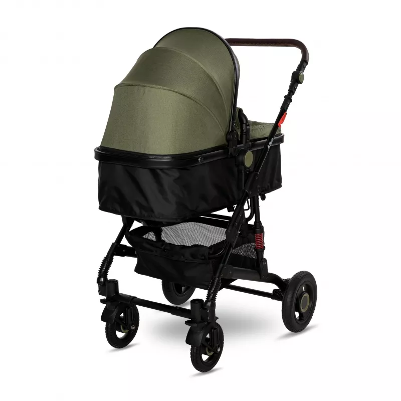 Carucior Alba Premium, landou transformabil, adaptori scoica, de la 0 luni pana la 3 ani, maxim 15 kg, Loden Green 3