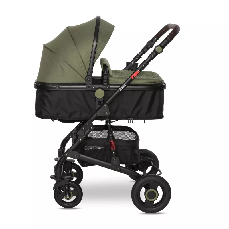 Carucior Alba Premium, landou transformabil, adaptori scoica, de la 0 luni pana la 3 ani, maxim 15 kg, Loden Green 5