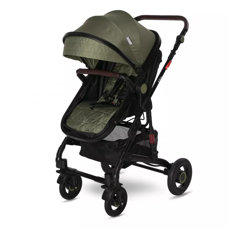 Carucior Alba Premium, landou transformabil, adaptori scoica, de la 0 luni pana la 3 ani, maxim 15 kg, Loden Green 9