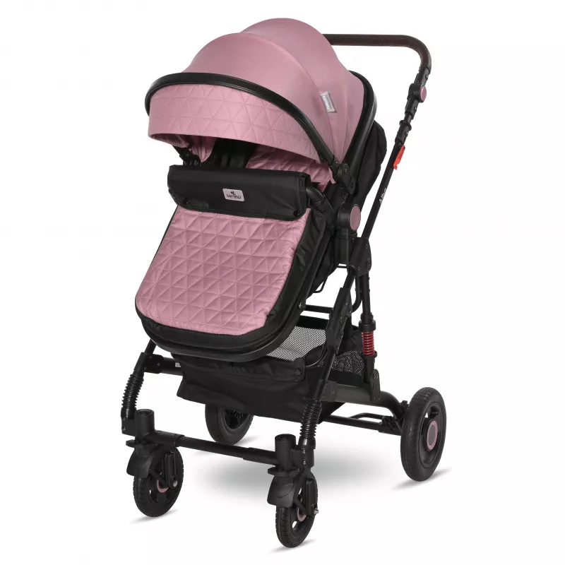 Carucior Alba Premium, landou transformabil, adaptori scoica, de la 0 luni pana la 3 ani, maxim 15 kg, Pink 7