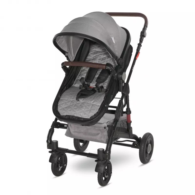 Carucior Alba Premium, landou transformabil, adaptori scoica, de la 0 luni pana la 3 ani, maxim 15 kg, Steel Grey 10
