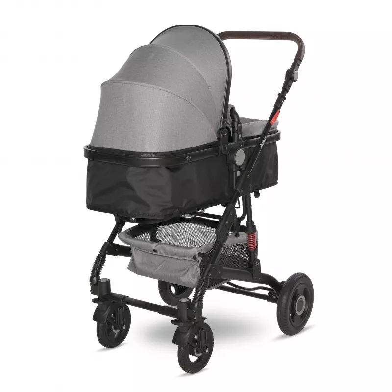 Carucior Alba Premium, landou transformabil, adaptori scoica, de la 0 luni pana la 3 ani, maxim 15 kg, Steel Grey 4