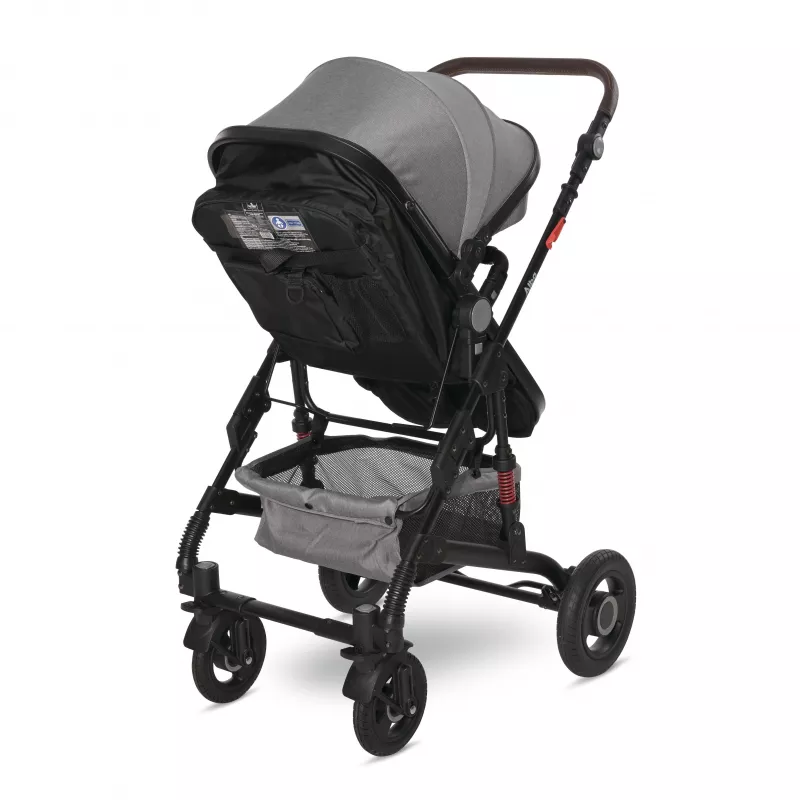 Carucior Alba Premium, landou transformabil, adaptori scoica, de la 0 luni pana la 3 ani, maxim 15 kg, Steel Grey 7