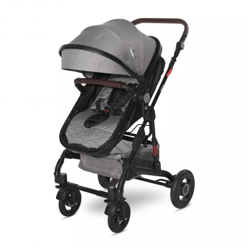 Carucior Alba Premium, landou transformabil, adaptori scoica, de la 0 luni pana la 3 ani, maxim 15 kg, Steel Grey 8