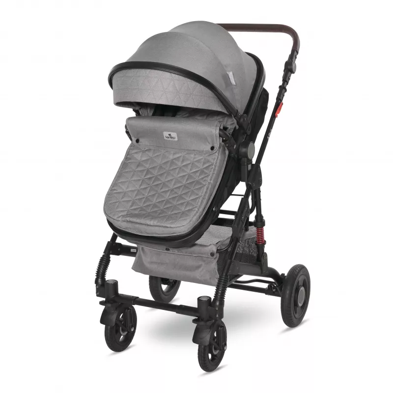 Carucior Alba Premium, landou transformabil, adaptori scoica, de la 0 luni pana la 3 ani, maxim 15 kg, Steel Grey 9