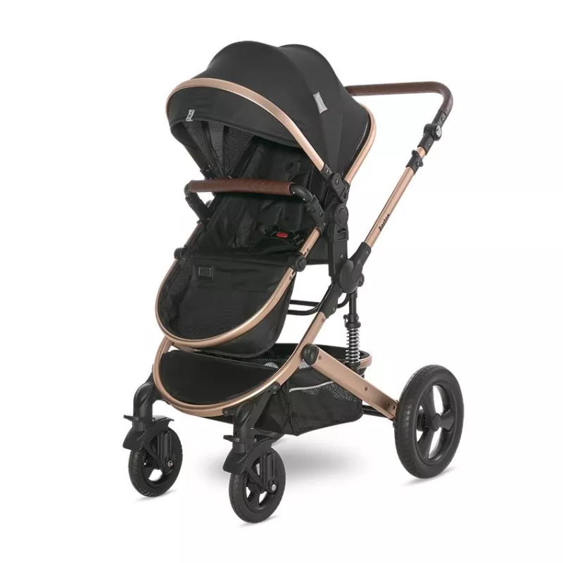 Carucior Boston, cu adaptori cos auto, de la 0 luni pana la 4 ani, maxim 22 kg, landou separat, cadru din aluminiu, cos auto optional, Black 6