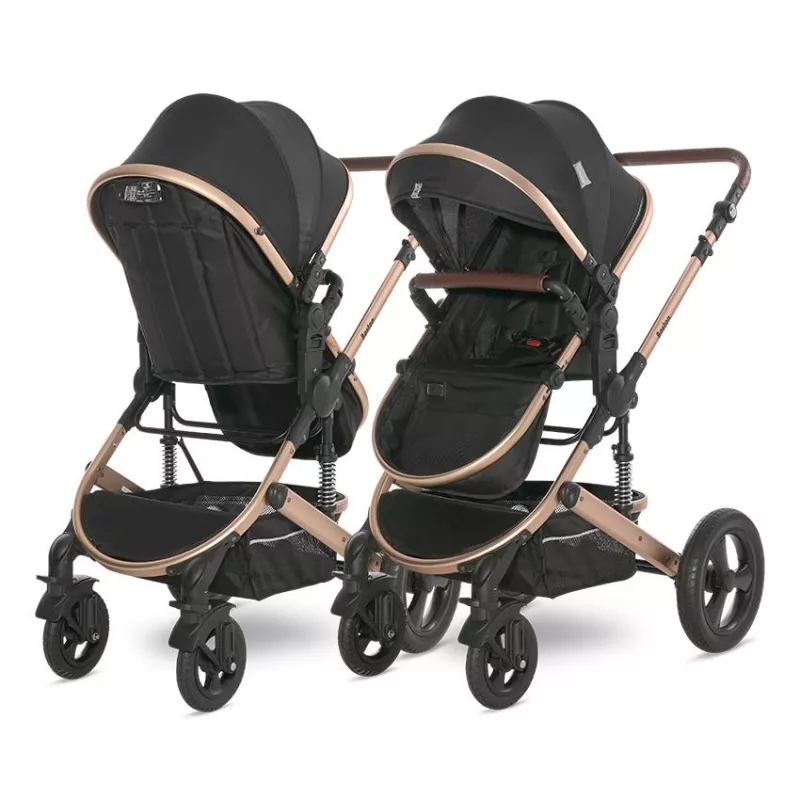 Carucior Boston, cu adaptori cos auto, de la 0 luni pana la 4 ani, maxim 22 kg, landou separat, cadru din aluminiu, cos auto optional, Black 9