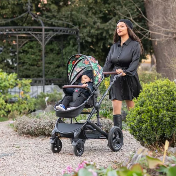 Carucior  Boston, de la 0 luni pana la 4 ani, maxim 22 kg, landou separat,  cadru din aluminiu, cos auto optional, Black 14