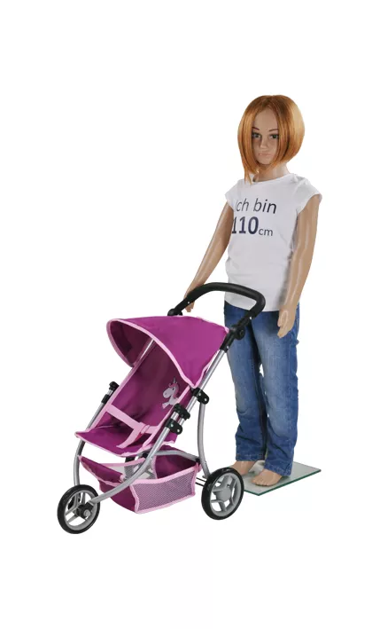 Carucior Jogger pentru papusi, Knorr Toys, Lio, maner reglabil pe inaltime,  59x35,50x63,50 cm, 3 Ani+, Unicorn Purple 3