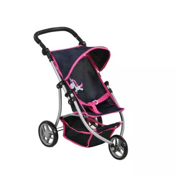 Carucior Jogger pentru papusi, Knorr Toys, Lio, maner reglabil pe inaltime,  59x35,50x63,50 cm, 3 Ani+, Unicorn Blue 2