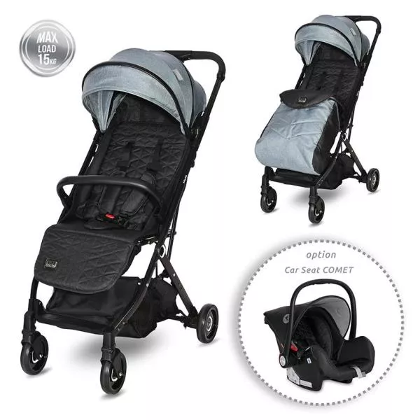 Carucior Myla, de la 0 luni pana la 3 ani, maxim 15 kg, cadru din aluminiu, pliere tip troller, cos auto optional, Albastru Arctic 1