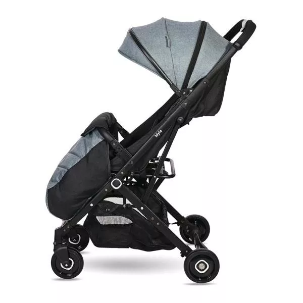 Carucior Myla, de la 0 luni pana la 3 ani, maxim 15 kg, cadru din aluminiu, pliere tip troller, cos auto optional, Albastru Arctic 4