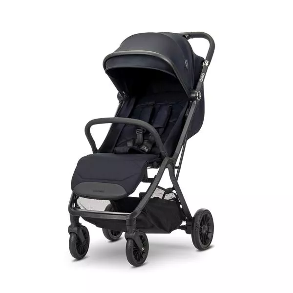 Carucior pentru copii, Calista, pliere automata, cadru din aluminiu, spatar reglabil 3 pozitii, copertina extensibila, 0-48 luni, pana la 22 kg, Black 2