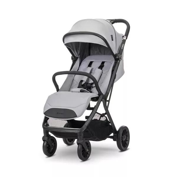 Carucior pentru copii, Calista, pliere automata, cadru din aluminiu, spatar reglabil 3 pozitii, copertina extensibila, 0-48 luni, pana la 22 kg, Grey 2