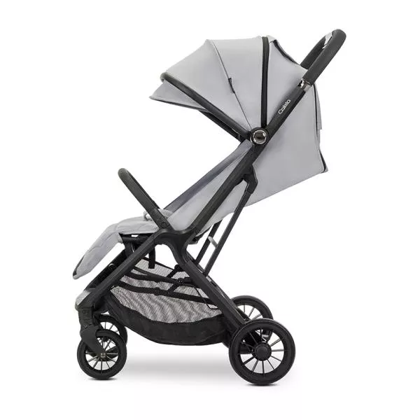 Carucior pentru copii, Calista, pliere automata, cadru din aluminiu, spatar reglabil 3 pozitii, copertina extensibila, 0-48 luni, pana la 22 kg, Grey 3