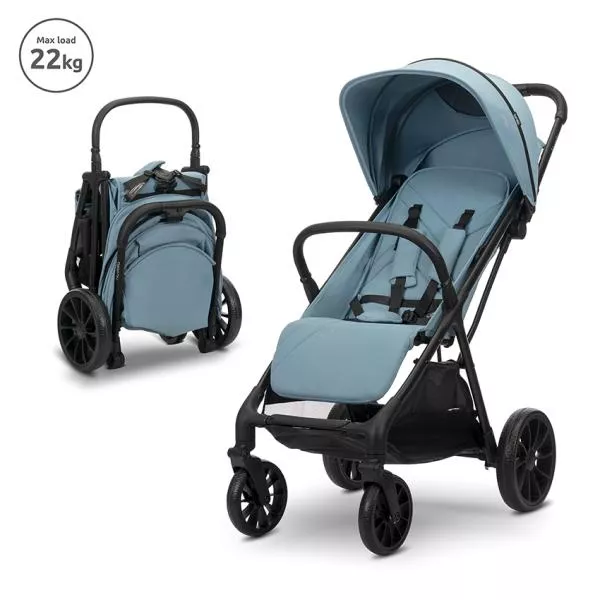 Carucior pentru copii, Nuvella, pliere cu o mana, spatar reglabil multipozitie, copertina extensibila, 0-48 luni, pana la 22 kg, Blue 1