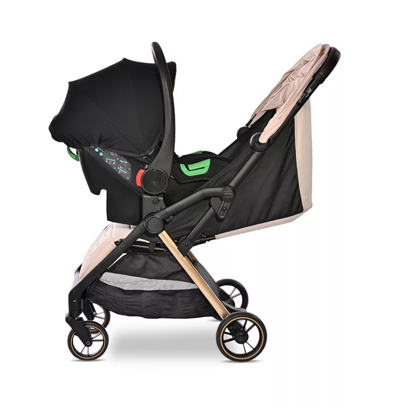 Carucior pentru nou-nascut autofold Loret, ultra-light, pana la 22 kg, Beige 4