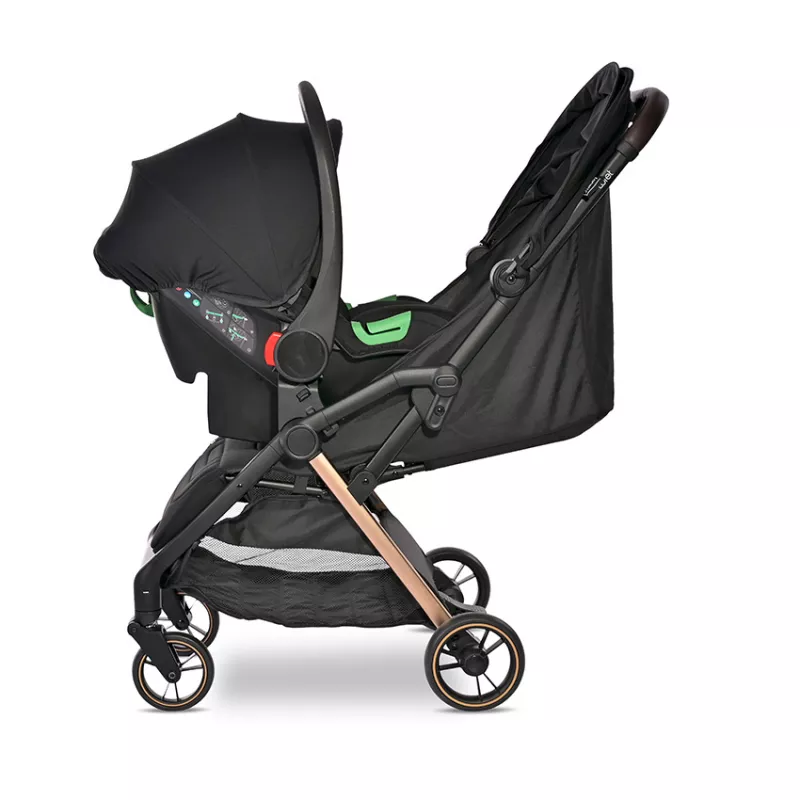 Carucior pentru nou-nascut autofold Loret, ultra-light, pana la 22 kg, Black Jasper 4