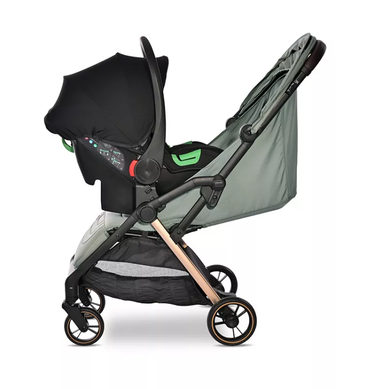Carucior pentru nou-nascut autofold Loret, ultra-light, pana la 22 kg, Green 4
