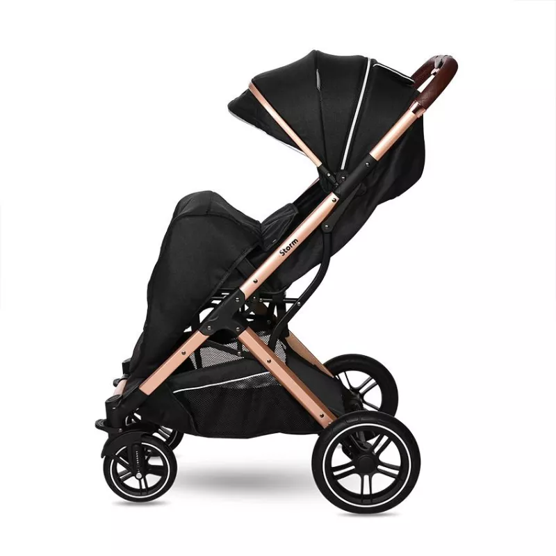 Carucior Storm, de la 0 luni pana la 4 ani, maxim 22 kg, cadru aluminiu, cos auto optional, Negru Lux 4