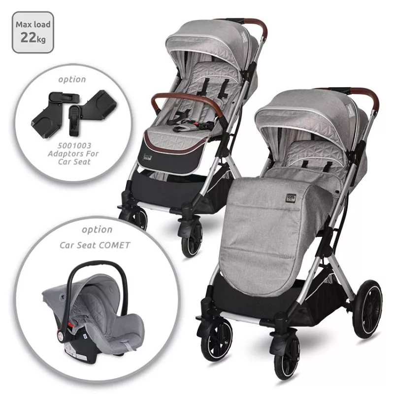 Carucior Storm, de la 0 luni pana la 4 ani, maxim 22 kg, cadru aluminiu, cos auto optional, Opaline Gri 1