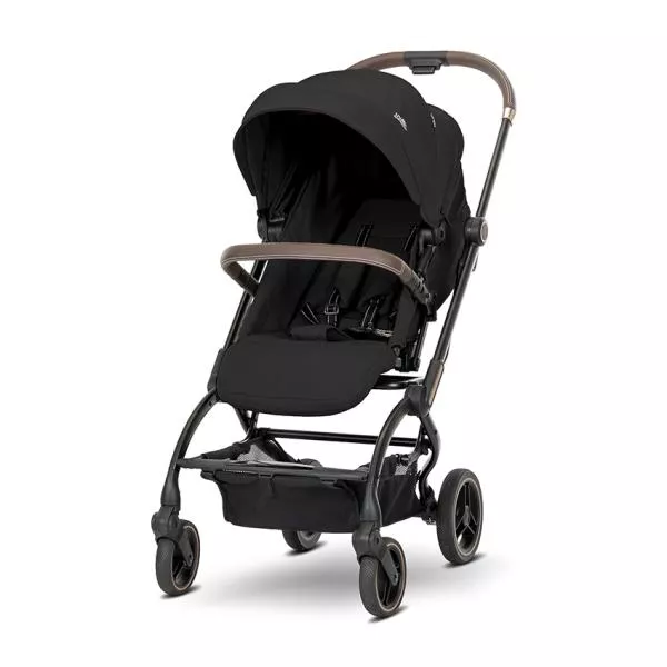 Carucior pentru nou-nascut, Makaya, cu scaun rotativ 360 grade, cadru din aluminiu, pana la 22 kg, Black 2