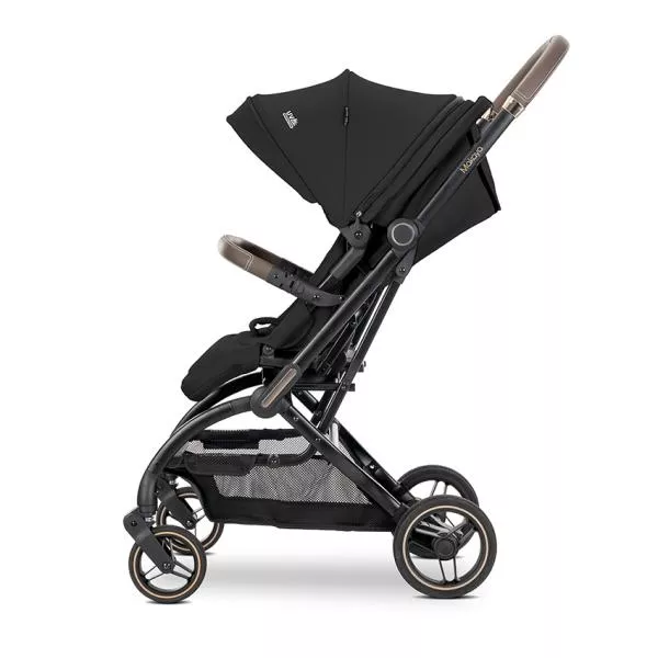 Carucior pentru nou-nascut, Makaya, cu scaun rotativ 360 grade, cadru din aluminiu, pana la 22 kg, Black 3