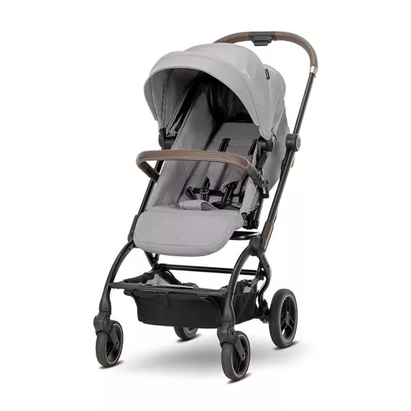 Carucior pentru nou-nascut, Makaya, cu scaun rotativ 360 grade, cadru din aluminiu, pana la 22 kg, Grey 2