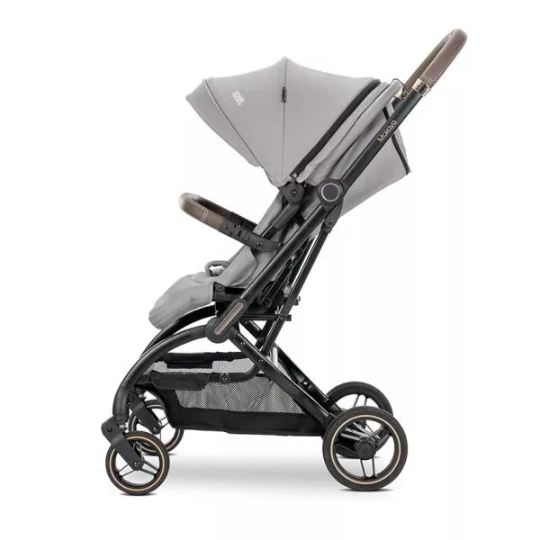 Carucior pentru nou-nascut, Makaya, cu scaun rotativ 360 grade, cadru din aluminiu, pana la 22 kg, Grey 3