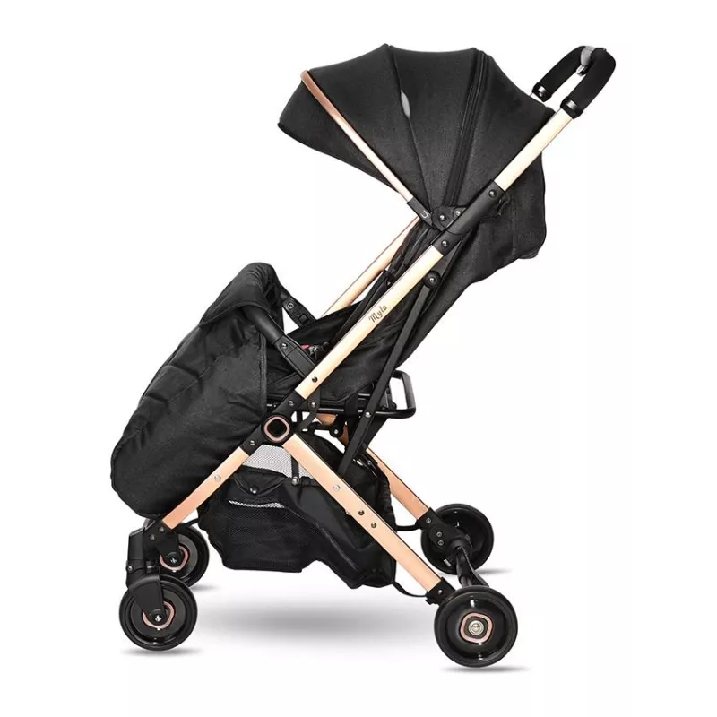 Carucior Myla, de la 0 luni pana la 3 ani, maxim 15 kg, cadru din aluminiu, pliere tip troller, cos auto optional, Negru 4